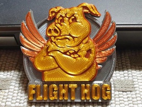 flight hog stick pig challenge coin army ch-47 chinook crew chief helicopter us 3d print model - Mito3D