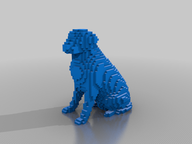 voxelated perro a los perros labrador voxel voxelized voxels art 3D print model - Mito3D