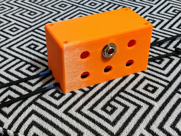 Gitarren-pedal-Eingang-Gehäuse - Vermittler 1 4 box Gehäuse Gitarre Zoll input jack pedal pedalboard 3D print model - Mito3D