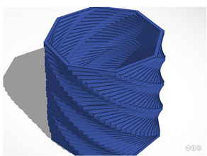 fresco espiral jarrón maceta escalable mejor florero ender 3 engranaje baja poli polígono aseado nerf la de impresión prueba tourture los floreros 3d print model - Mito3D
