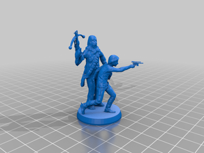 han chewie kombiniert Brettspiel-Figur 3d print model - Mito3D