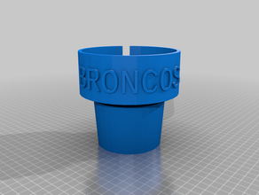 broncos larger cup holder adapter customized 3d print model - Mito3D