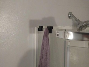 glass shower hook towel holder 3d print model - Mito3D