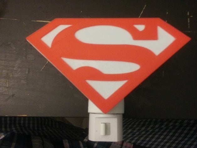 superman night light cover logo 3D print model - Mito3D
