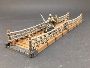 wood bridge rope railings 28mm miniatures gaming boardgame dnd miniature fantasy scenery scatter terrain 3d print model - Mito3D