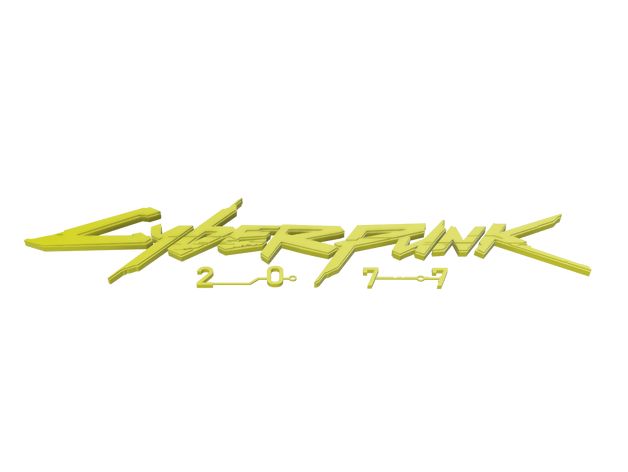 cyberpunk logotipo 2077 3D print model - Mito3D