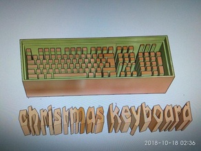 christmas keyboard cookie cutter model 3d print model - Mito3D