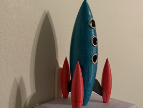 retro style rocket astronaut retrorocket rocketship space spaceship 3d print model - Mito3D