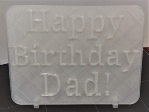 joyeux anniversaire papa de la plaque d'anniversaire père pour fête des pères cadeau heureux 3d print model - Mito3D
