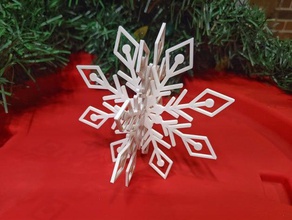snowflake - flat pack style christmas decor decoration decorations flatpack holiday snow flake winter xmas 3d print model - Mito3D