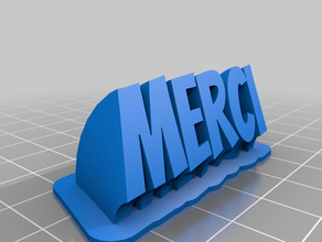 merci name plate customized 3d print model - Mito3D