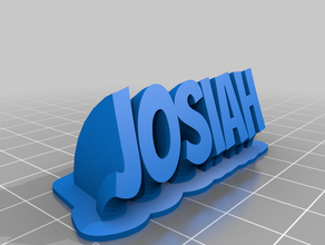 josiah name plate customized 3d print model - Mito3D