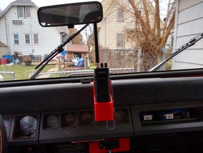 jeep yj - uniden handheld cb dash mount holder 3d print model - Mito3D