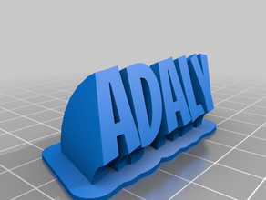 adaly name plate customized 3d print model - Mito3D