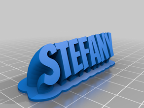 stefany name plate customized 3d print model - Mito3D