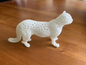 léopard de voronoi w échafaudages 3d print model - Mito3D