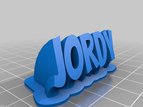 jordy name plate customized 3d print model - Mito3D