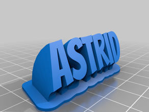 astrid name plate customized 3d print model - Mito3D