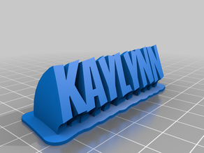 kaylynn nombre de la placa personalizado 3d print model - Mito3D