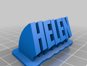 helen name plate customized 3d print model - Mito3D