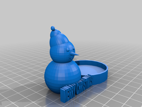 pupazzo di neve supporto candela natale 3d print model - Mito3D