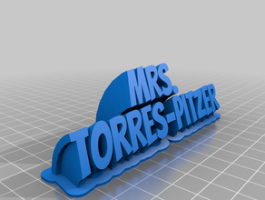 torres-pitzer v 2 plaque de nom personnalisé 3d print model - Mito3D