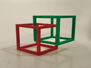mobile cubo illusione etwow levitazione mindstorms ottica la fisica tensegrità tensione 3d print model - Mito3D