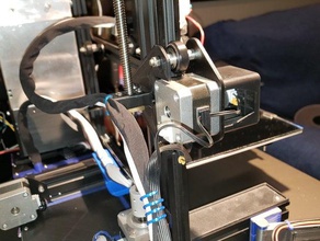 ender 3 - x axis gantry mount w o motor but cable guide management 3d print model - Mito3D