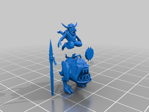 goblin squig warboss to cin whfb 3d print model - Mito3D