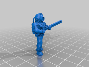 28mm sci fi spazio minatore ausiliaria dnd guardia imperiale wargame 3d print model - Mito3D