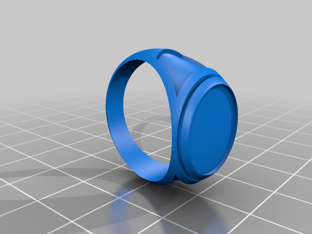 plain signet ring design shield 3D print model - Mito3D