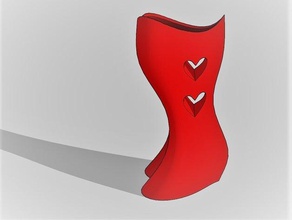 cœur vase de fleurs coeur saint valentin moderne vases 3d print model - Mito3D