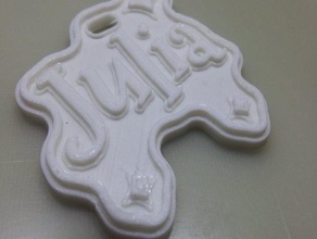 my customized xmas gift tag julia 3d print model - Mito3D