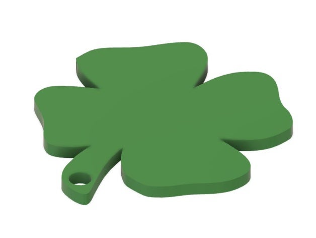 four leaf clover 4leafclover green irish keychain potofgold stpatricksday stpatricksdy ay 3D print model - Mito3D