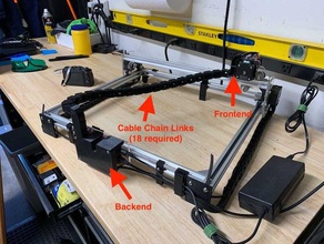 brock x-axis & laser cable chains 30x40 cnc engraver 4030 3d print model - Mito3D