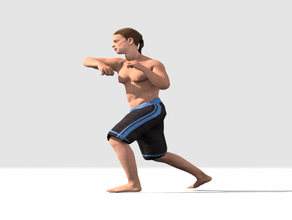 homme de combat coude coup poing les combats figure l'homme modèle 3d print model - Mito3D