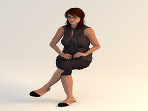 woman sitting position art female figure human body 3d print model - Mito3D