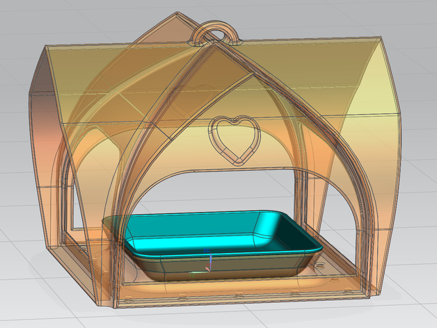 vassoio por mangiatoia volatili con tetto curvo - la bandeja del alimentador de aves techo birdfeeder pajarera comedero pájaros pájaro casa codi-3d codi3d contenitore semi stebo uccelli 3D print model - Mito3D