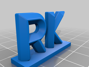 rk iniciales intials 3d print model - Mito3D