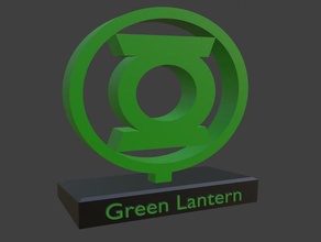 yeşil fener logo 3d logosu çizgi roman dc comics süper kahraman 3d print model - Mito3D