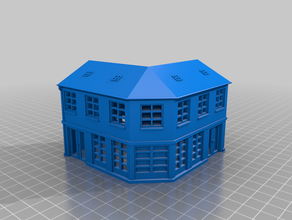 Stadthaus h0 ho h0-Maßstab bauen h0-Züge ho-Maßstab Skala-Gebäudes odense town house 3d print model - Mito3D
