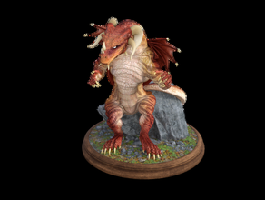 dragon rock diorama Staub Welt der Miniatur 3d print model - Mito3D