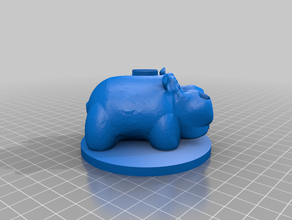 hipopótamo de navidad 3d print model - Mito3D
