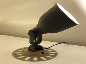 flat support surface ikea hektar wall clamp spotlight hack lamp lampe 3d print model - Mito3D