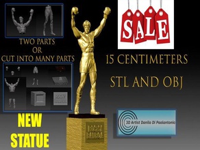 rocky balboa estatua nuevo silvester stallone stl, obj impresoras 3d v8 de venta 3d print model - Mito3D