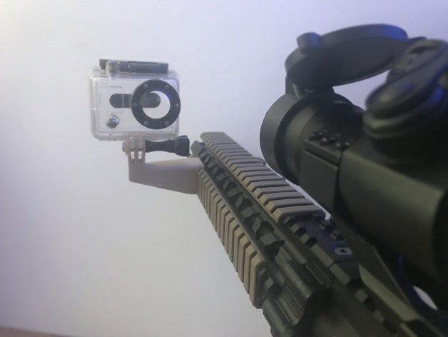 picatinny rail gopro monte v2 airsoft anexo montagem m4 3D print model - Mito3D