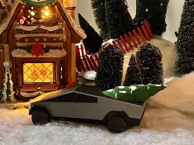 tesla cybertruck albero di natale decorazione ornamento vacanza 3D print model - Mito3D