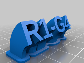 r1-g4 name plate customized 3d print model - Mito3D