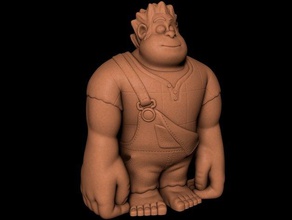 wreck-it ralph easy print no support animation cartoon disney figure model sculpture supportless wreck 3d print model - Mito3D