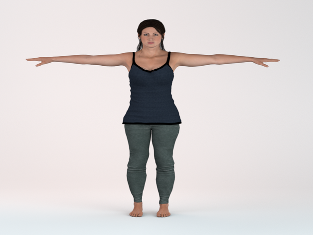mujeres t-pose femenino figura niña humanos 3D print model - Mito3D